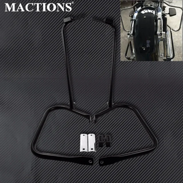 Ochraniacz na sakwy motocyklowe ze wspornikiem czarny/chromowany do Harley Touring Road King slide FLHTC 1997-2008