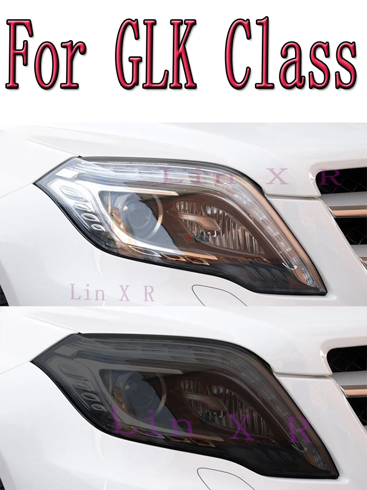 

2 Pcs Car Headlight Protective Film Transparent Black TPU Sticker For Mercedes Benz GLK Class X204 2013 2014 2015 Accessories