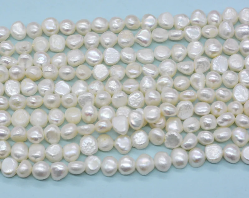 10share   white 15inch 8-9mm AAA  nugget freshwater pearl strand