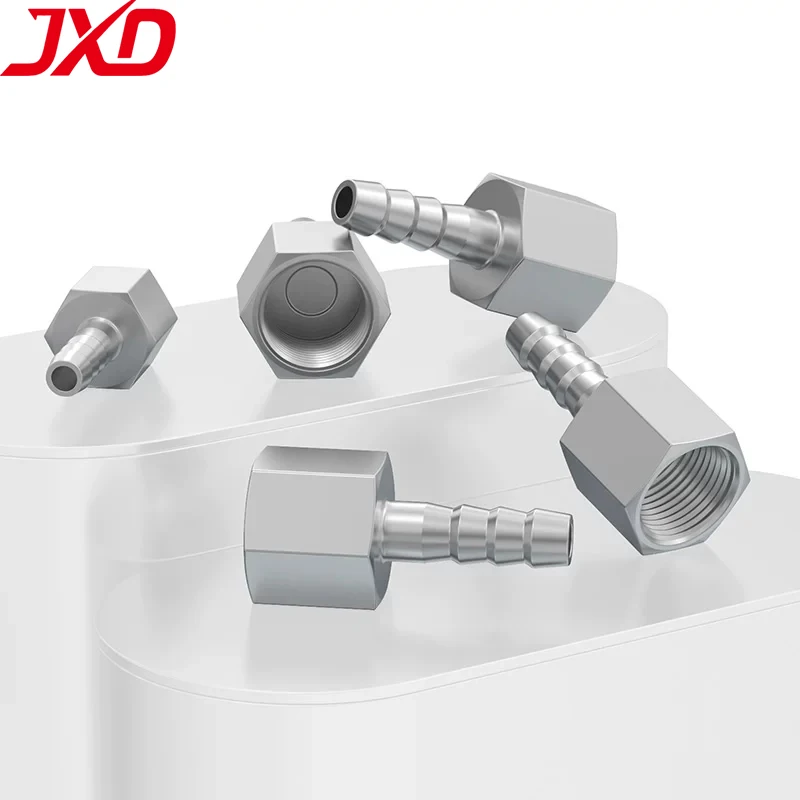Hose Barb Connector for Water and Air Line 304 Stainless Steel Female Threaded Hex Barb 1/4 3/8 1/2 Thickened Fitting Adapter