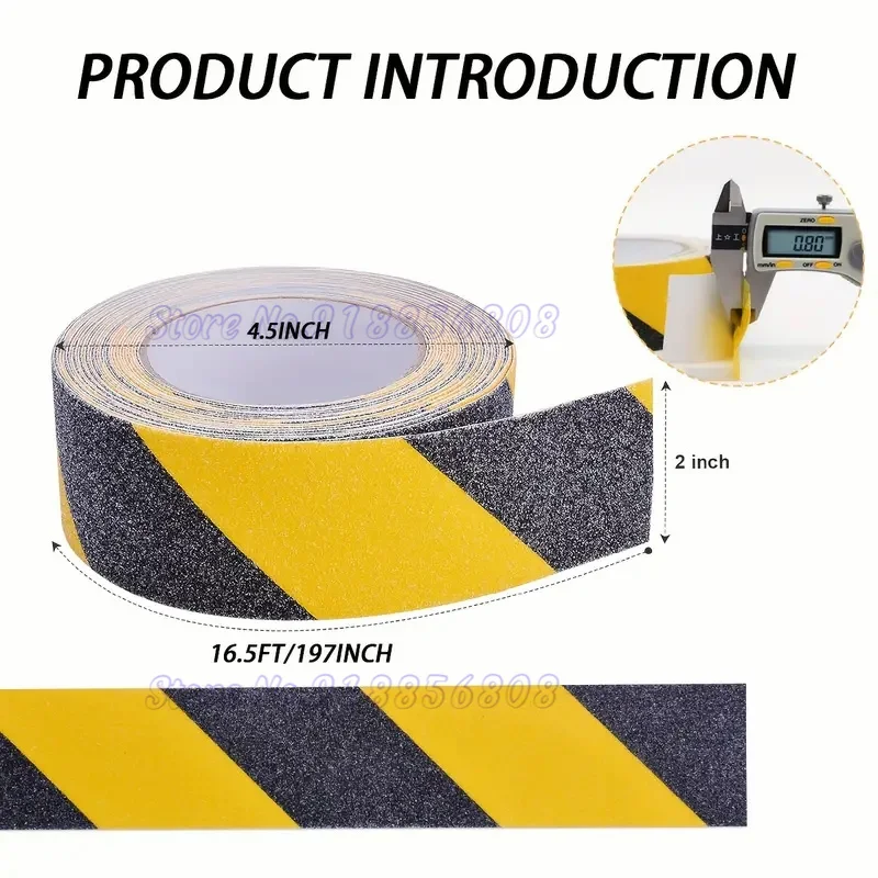 5M Yellow Black Non Slip Tape Walk Outdoor Abrasive Adhesive For Stairs Safety Tread Step Indoor Caution Warning Anti Slip Tape