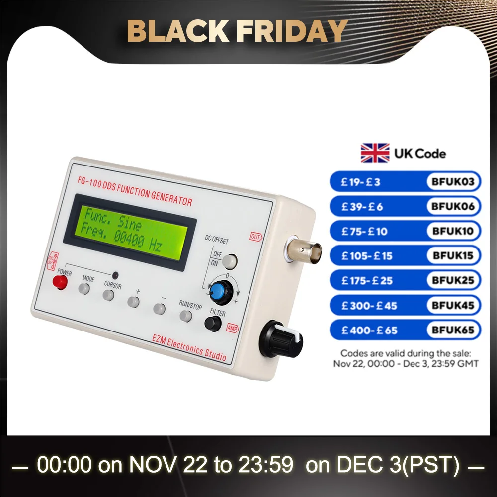 1HZ-500KHZ DDS Functional Signal Generator Sine + Square + Triangle + Sawtooth Waveform