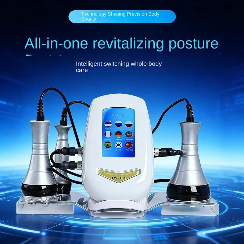 3 in1 40K Ultrasonic Cavitation Machine Body Slimming Massager RF Weight Loss Beauty Skin Tighten Lift Skin Rejuvenation