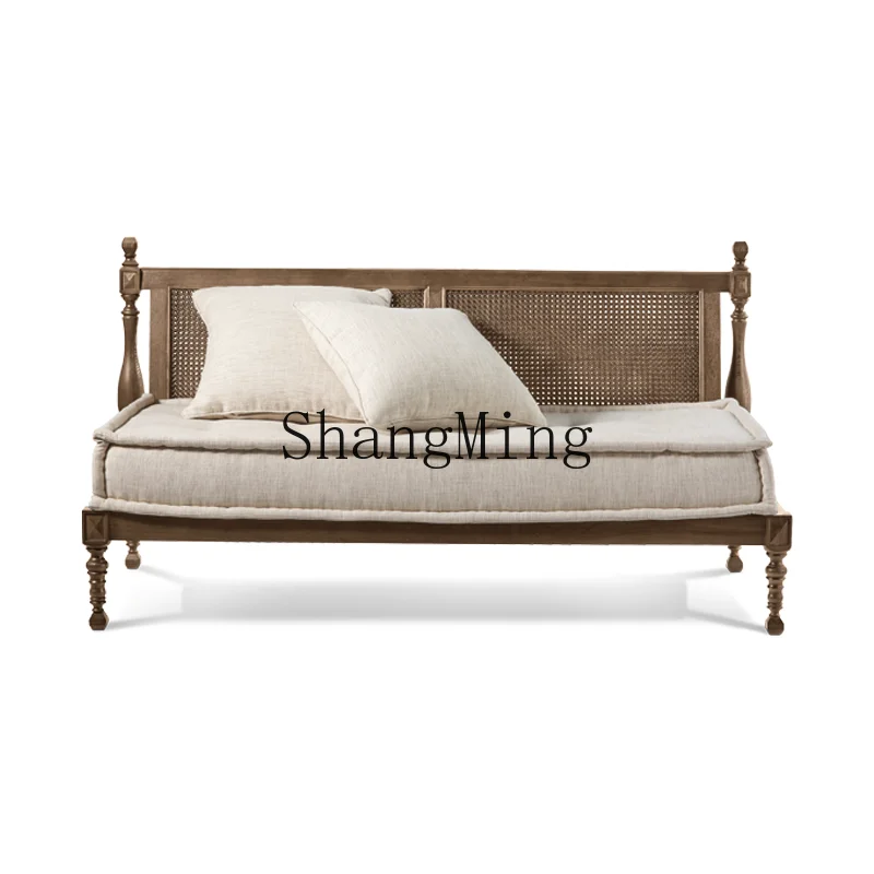 

SM new solid wood sofa high-end homestay living room small apartment simple wind sofa chair