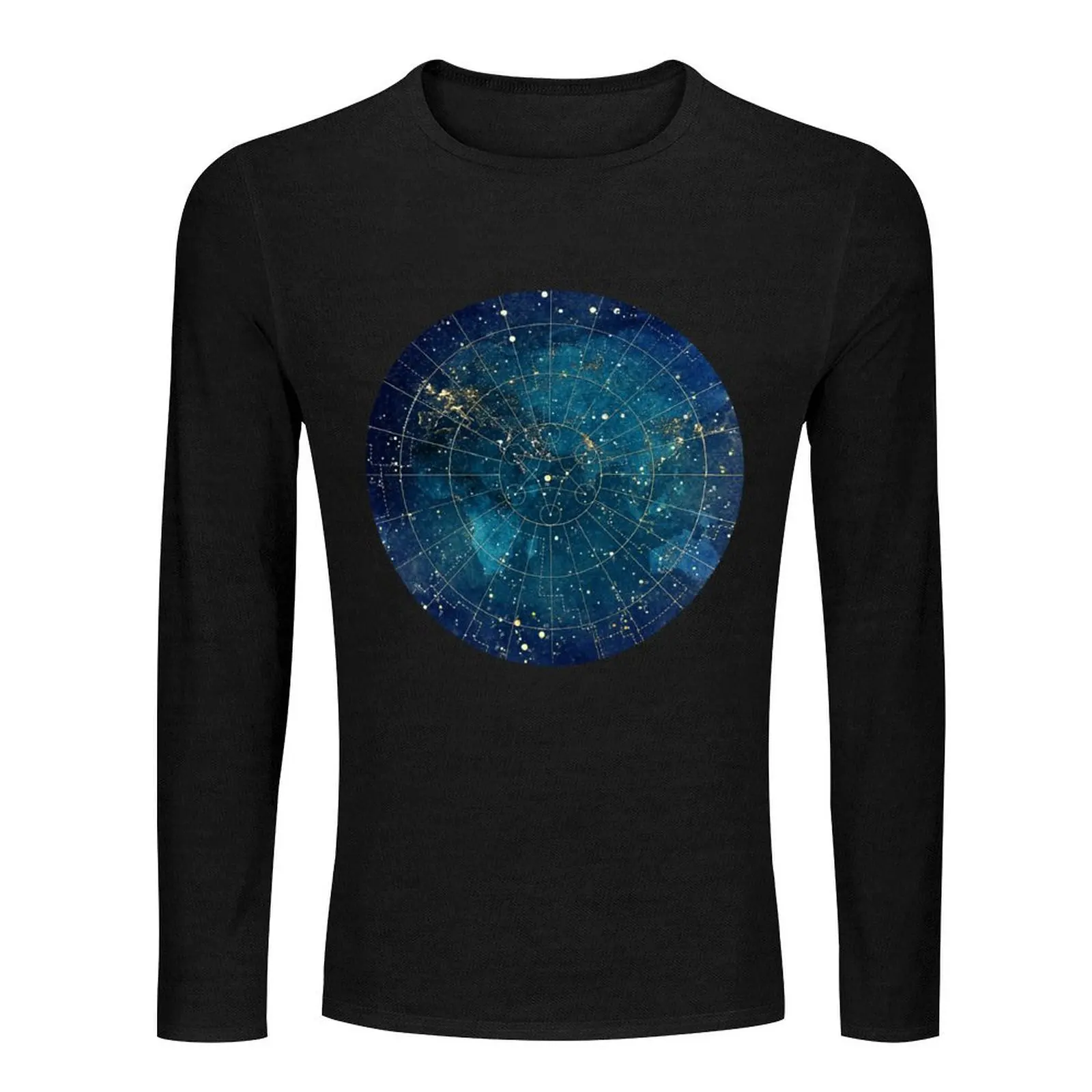 Star Map :: City Lights Long T-Shirt oversized t shirts cute tops Men's cotton t-shirt