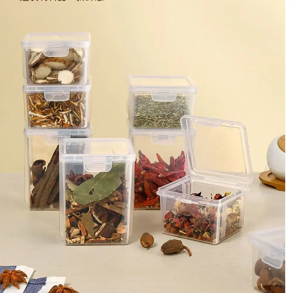 

Kitchen Storage Box Cereals Moisture-proof Sealed Jar with Lid Stackable Plastic Storage Bottle Home Refrigerator Airtight Tank