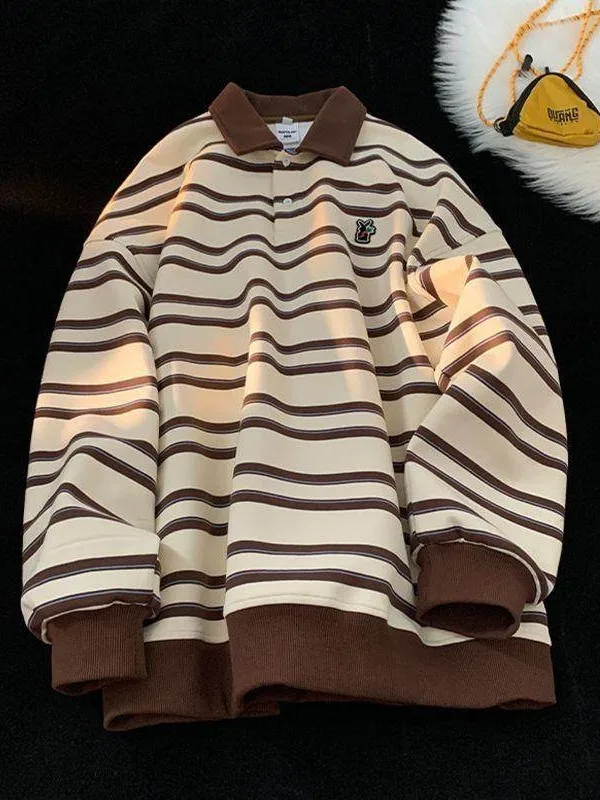 

Свободный крой, полосатый свитшот с длинными рукавами, новинка весенне-осеннего сезона, универсальный, удобный, теплый, повседневный топ