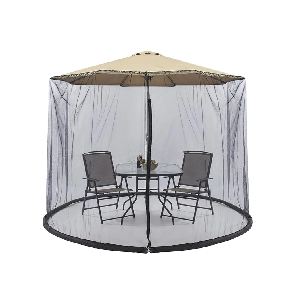 

300 X230CM Deck Awning Mosquito Net Patio Umbrella with Netting Canopy Free Installation
