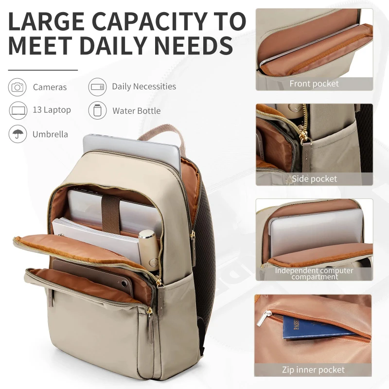 1PC Fashionable and Simple Large Capacity Women's Backpack Travel Business Bag Laptop Bag Wallet Computer Storage Bag