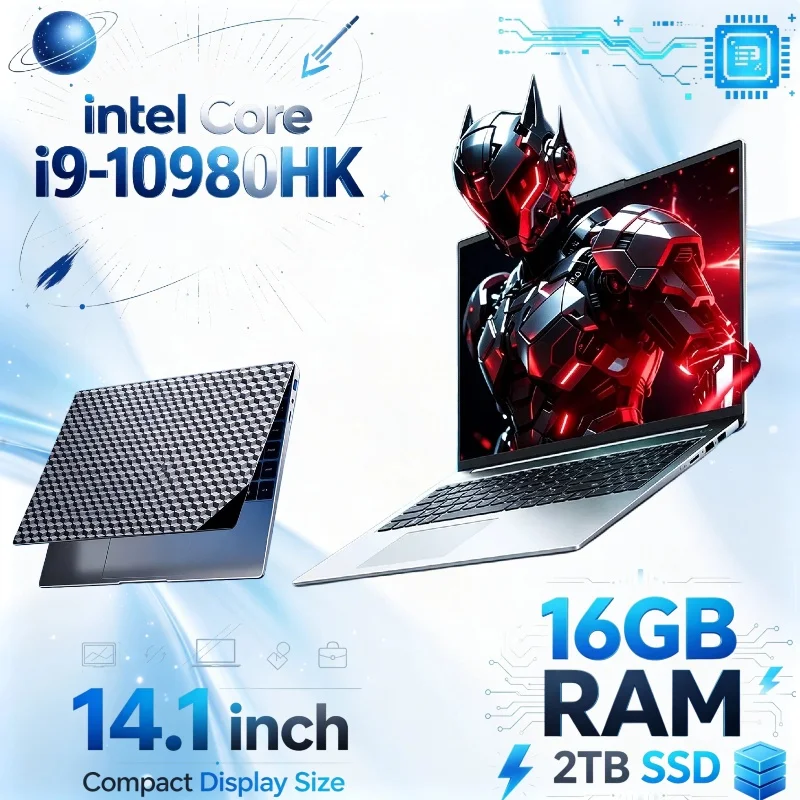 Intel Core i9-10980HK 14.1 inch Portable Gaming Computer, 16GB RAM, 1TB 2TB SSD, Office Study Laptops Notebook PC Gamer.