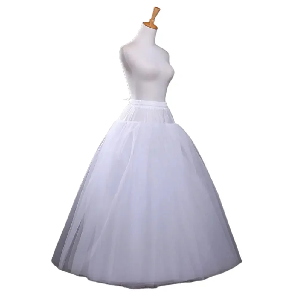 Plus Size Petticoats for Women Floor Length Crinoline Hoopless Long Underskirt Puffy Skirt for Wedding Dress Ball Gown