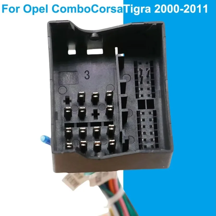 For Opel Combo Corsa Tigra 2000-2011 16 Pin Car Radio Power Wiring Harness Adapter Cable Stereo Connection