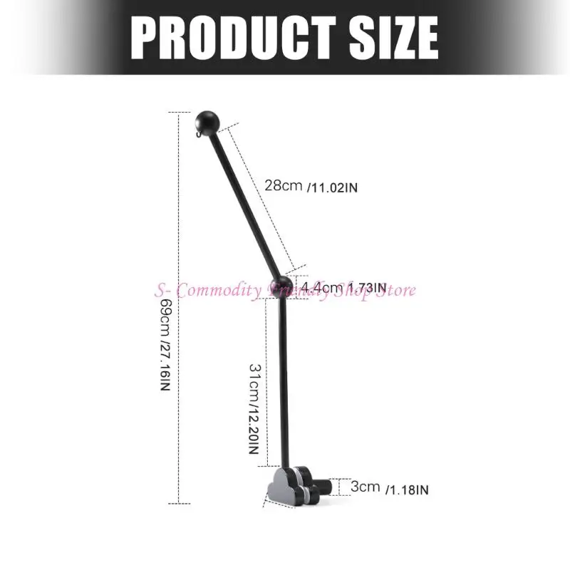 85AE 木材クラウド形状携帯ホルダー保育園ガラガラ安定したベースアームブラケット新生児ベッドベルぶら下げアクセサリー