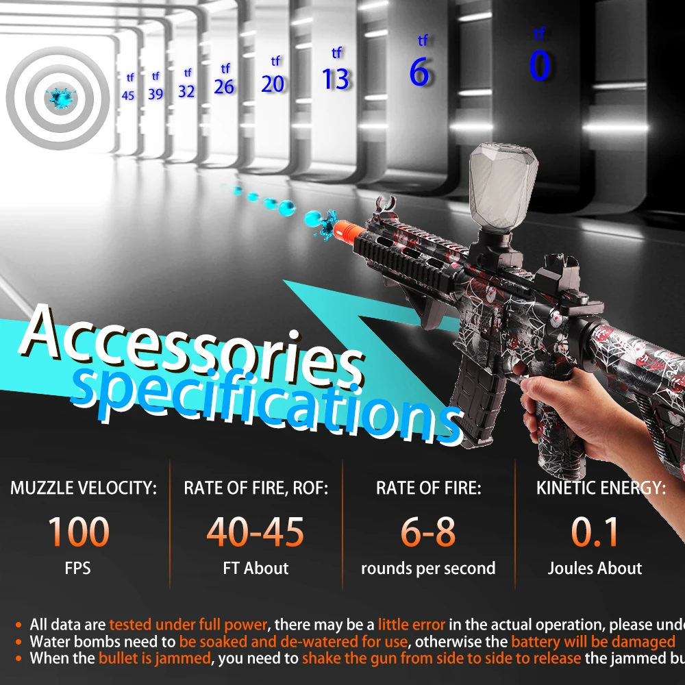 ​ ​ Blaster de respingos estilo M416 ​ ​   - Velocidade ajustável e contas de água ecológicas para jogos ao ar livre (sem balas)