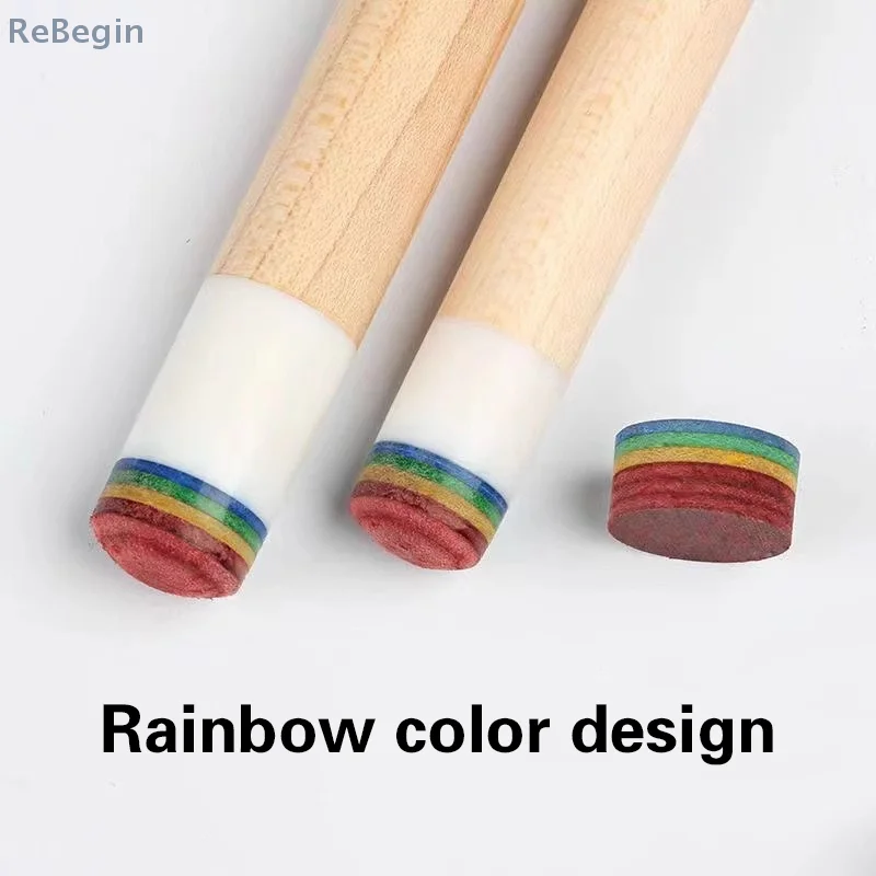 

6layer Rainbow Billiard Tip Replacement Rainbow Cue Stick Head Replacements Billiard Games Supplies For Enthusiast Beginner