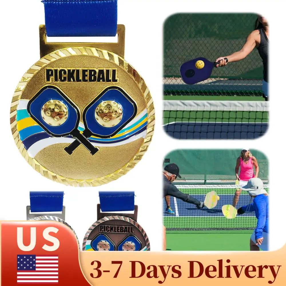 

Медаль для пиклбола 6,8 см, спортивные медали с лентой на шею, металлические медали победителя, наградные медали для пиклбола для игровых мероприятий и вечеринок