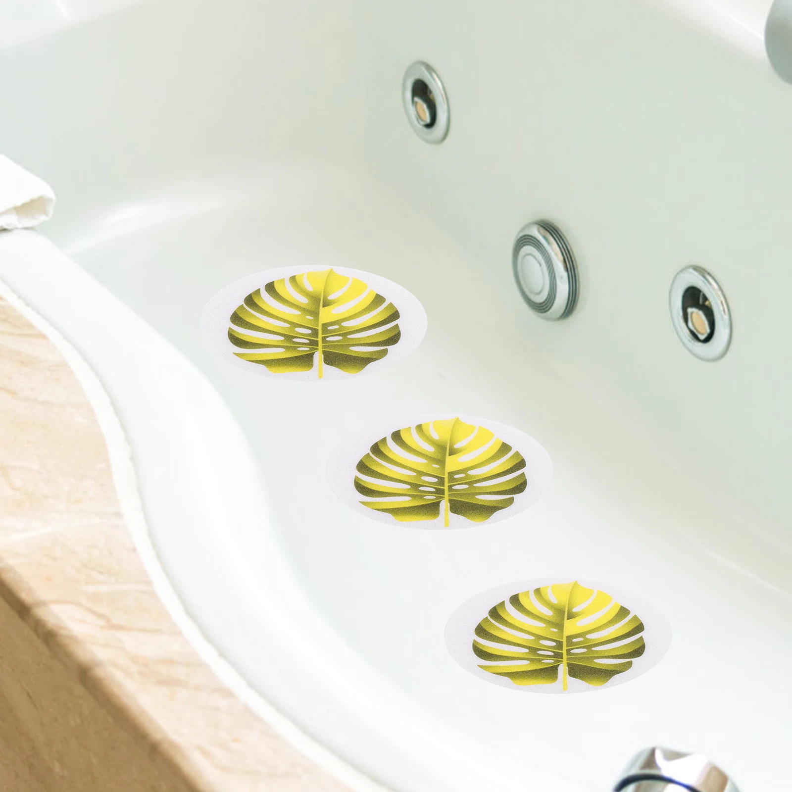 

Non Slip Stickers Leaf Shaped Bath Appliques Bathtub Decals Kids Grip Waterproof Anti Skid Bathroom Peva Easy Paste Firm