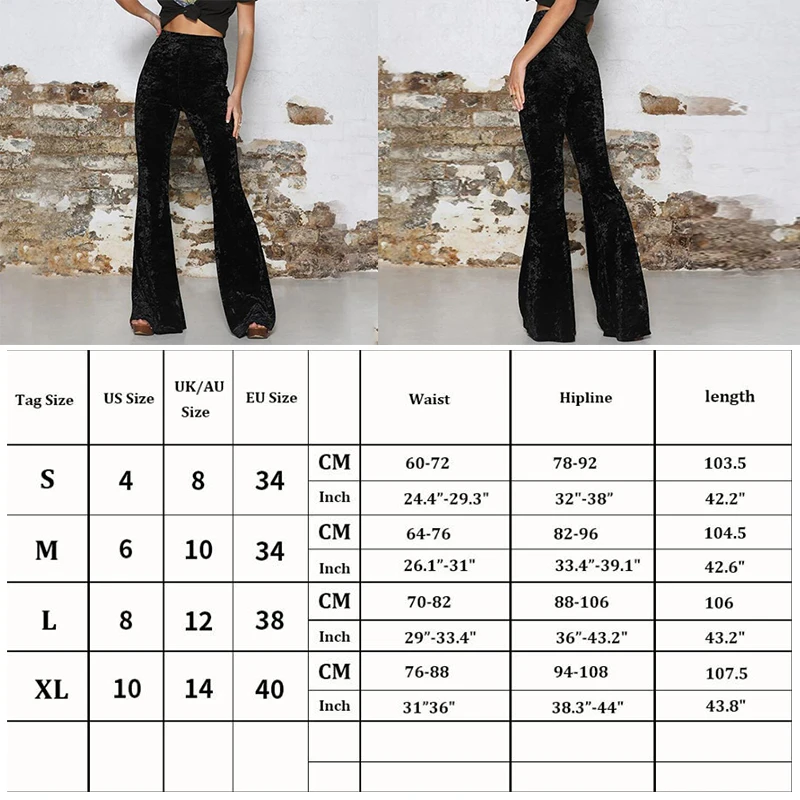 Vintage Velvet Long Flare Pants Women Korean Streetwear Sexy High Waist Trousers Lady Casual Velour Red Black Bell Bottom Pants