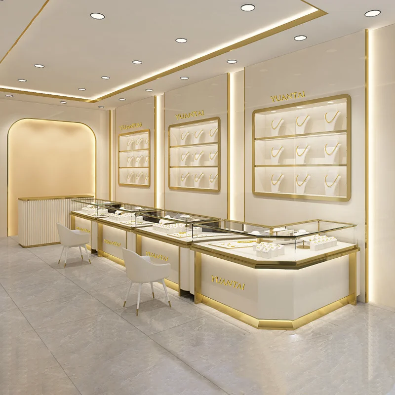 Custom. Luxury jewelry shop decoration interior design display jewellery showroom display furniture