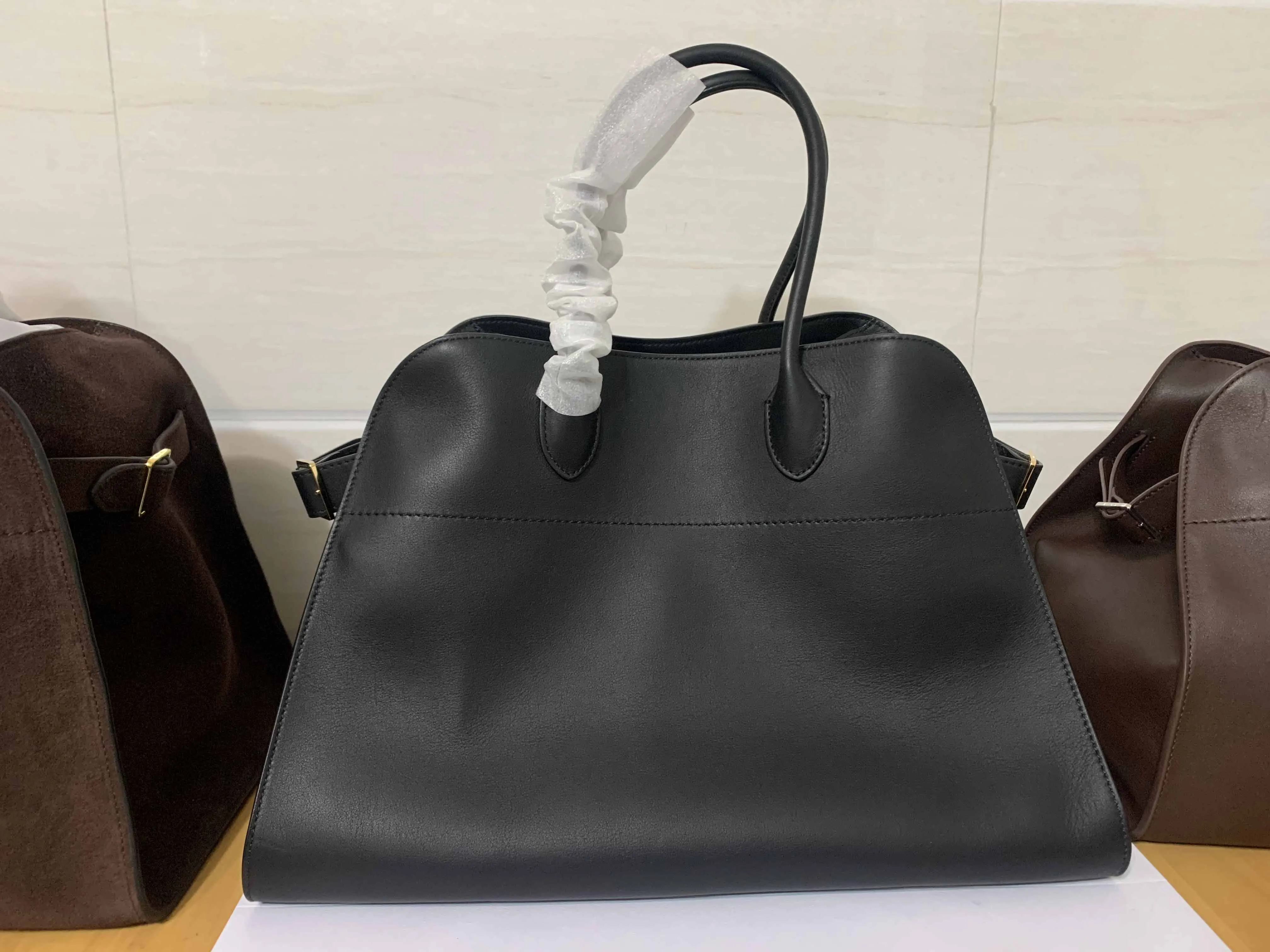 High Quality Margaux15 Handbag  Bottom Width 38CM Factory Direct Sales Soft Natural Leather