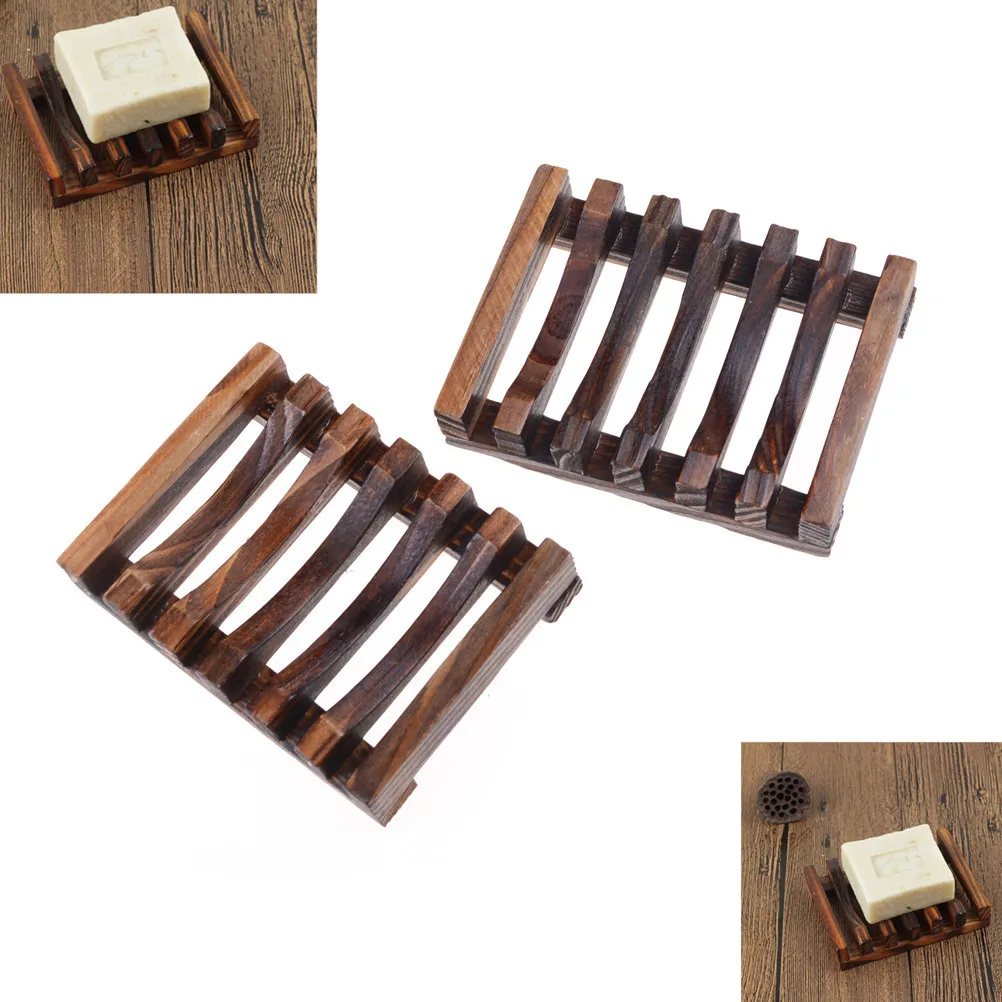 Bamboo Soap Dish Wooden Soap Holder Wood Bathroom Soap Box Case Container Tray Rack Plate