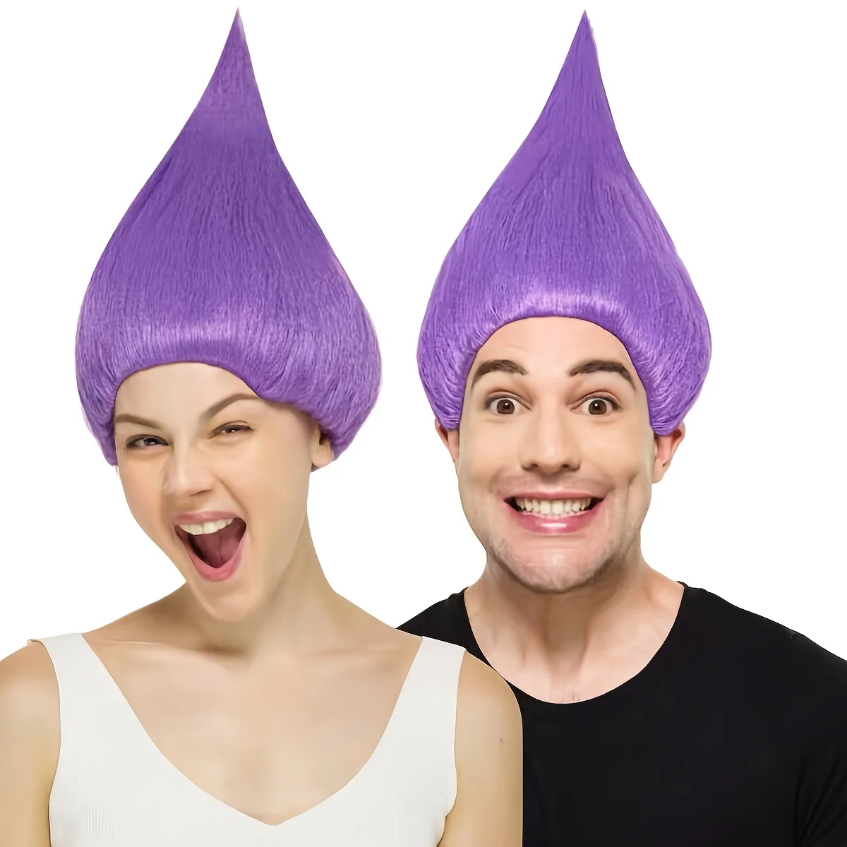 باروكة صناعية مدببة مضادة للاعوجاج باللون الأرجواني | حفلة عطلة مضحك مضحك الترفيه شعر مستعار #5