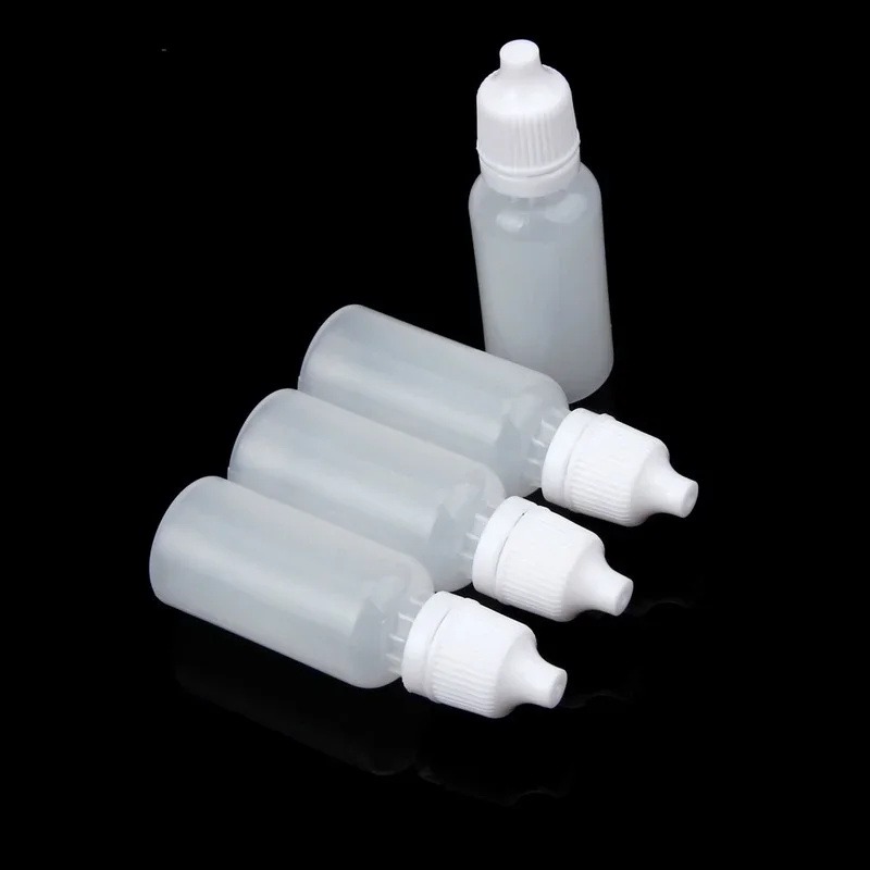 20 PCS Empty Liquid Dropper Bottles LDPE Plastic Squeeze Eye Juice Refillable DIY Containers 5ml 10ml 15ml 20ml 30ml 50ml 100ml