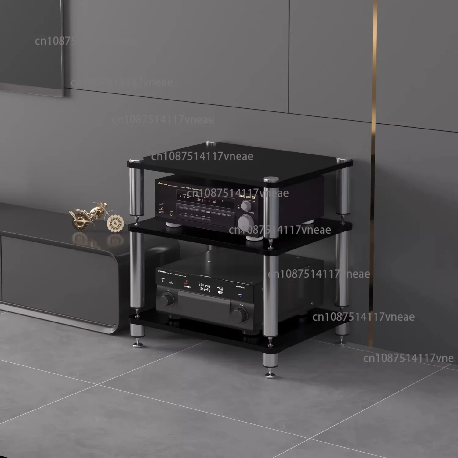 3-laags audio rack anti-vibratie versterkerbeugel 304 SUS luidsprekerkast frame E1 plaat voor versterkers geluidsbox audio plank
