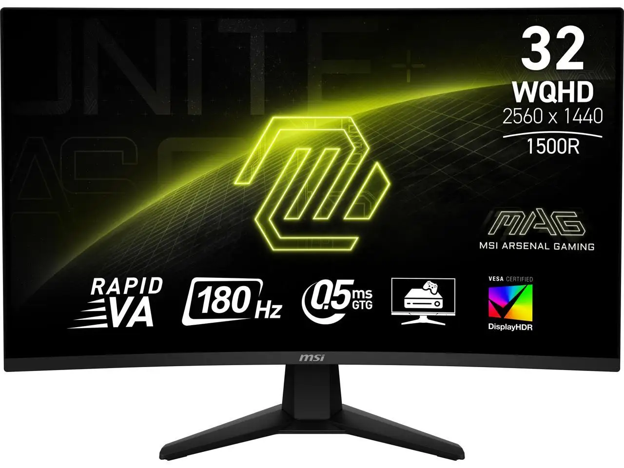 MSI 32" WQHD 2K 1440P 180Hz with AMD FreeSync 0.5ms HDR400 101% sRGB Curved Gaming Computer Monitor MAG 32CQ6F