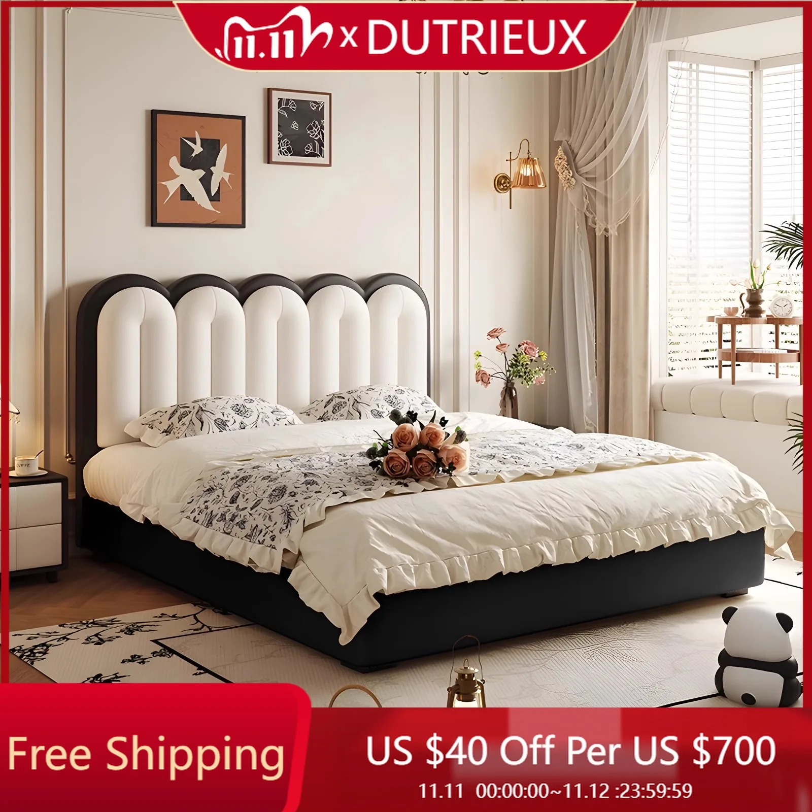 

Princess Modern Bed Luxury Cheap Aesthetics Fashionable Comfortable Bed Designer Simple Wedding Wood Muebles Home Furniture