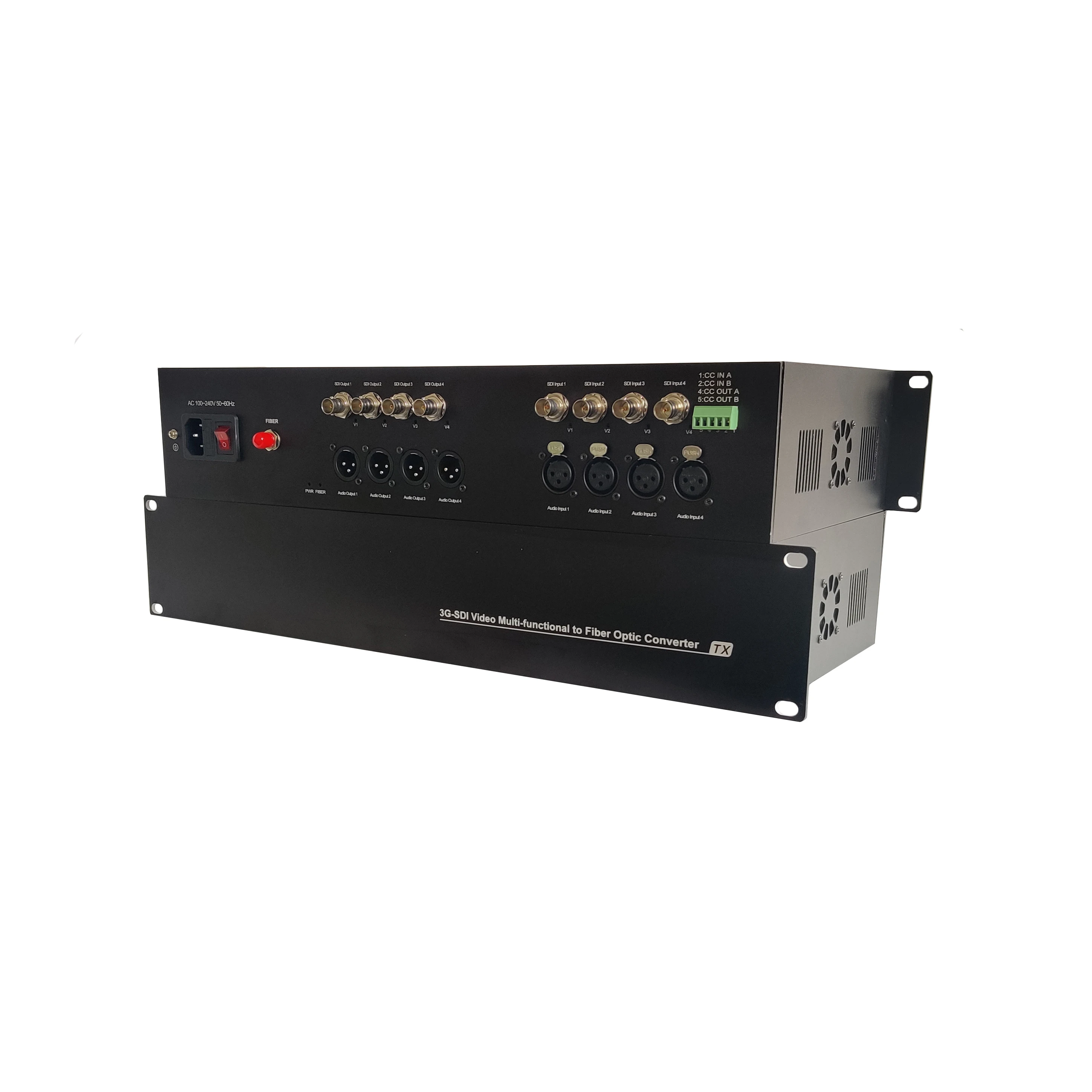 

3G SDI to Fiber Converter With Audio or Contact Closure video fiber optical extender