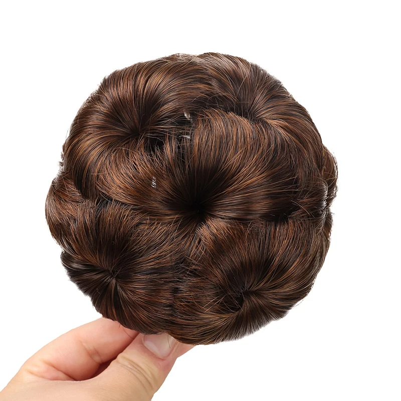 Synthèse pince à griffes Chignon Extension de cheveux pour femmes, postiche bouclée, chignon, mode sac, bandes d\'extension de cheveux