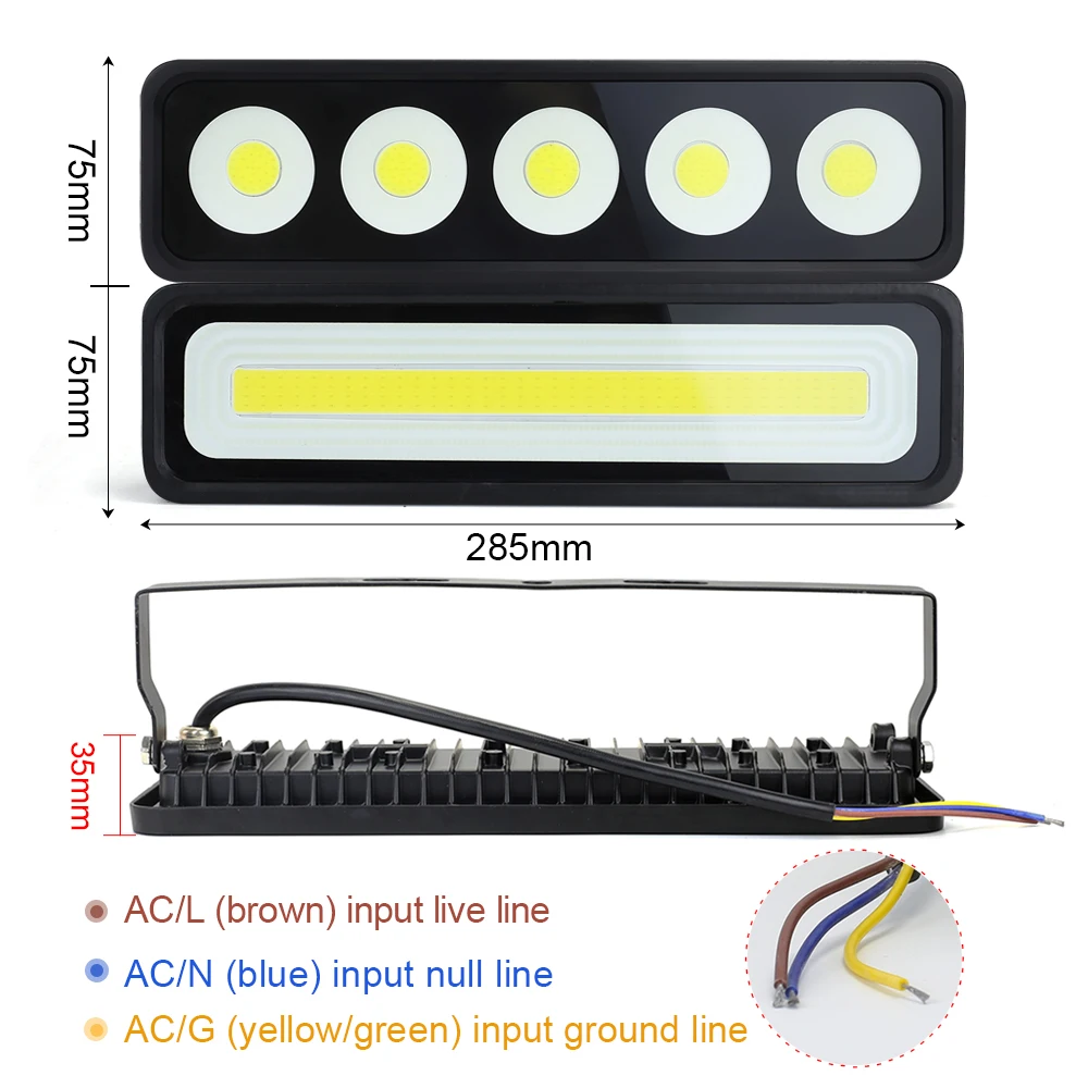 Imagem -02 - Led Luz de Inundação 50w Iluminação ao ar Livre Cob Projector 220v Refletor Spotlight Ip65 à Prova Impermeável Água ao ar Livre Led Lâmpadas de Parede Gardern