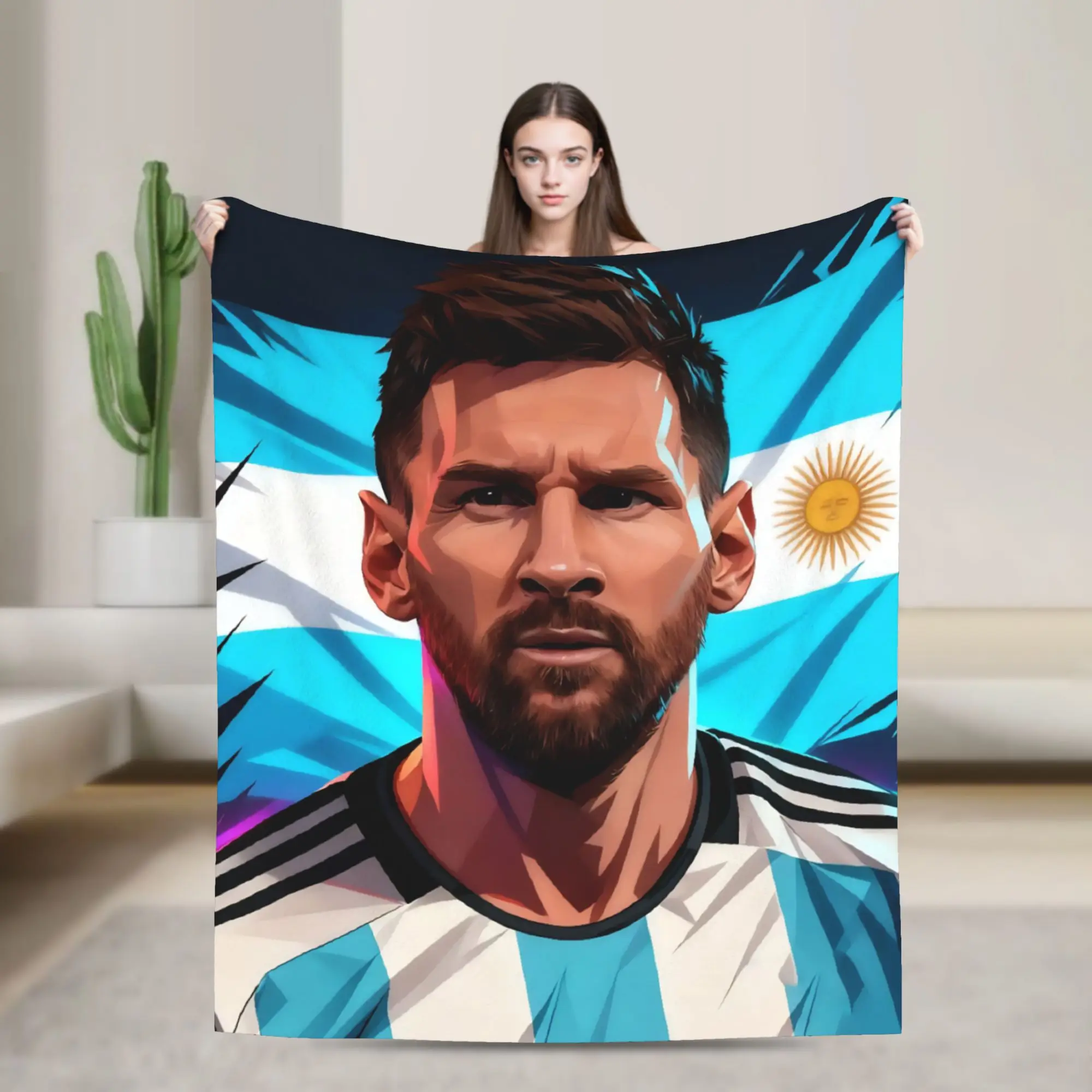 Argentina Football Soccer Champions Blankets Fleece Spring/Autumn  Breathable Lightweight Throw Blanket for Home Bedding Throws