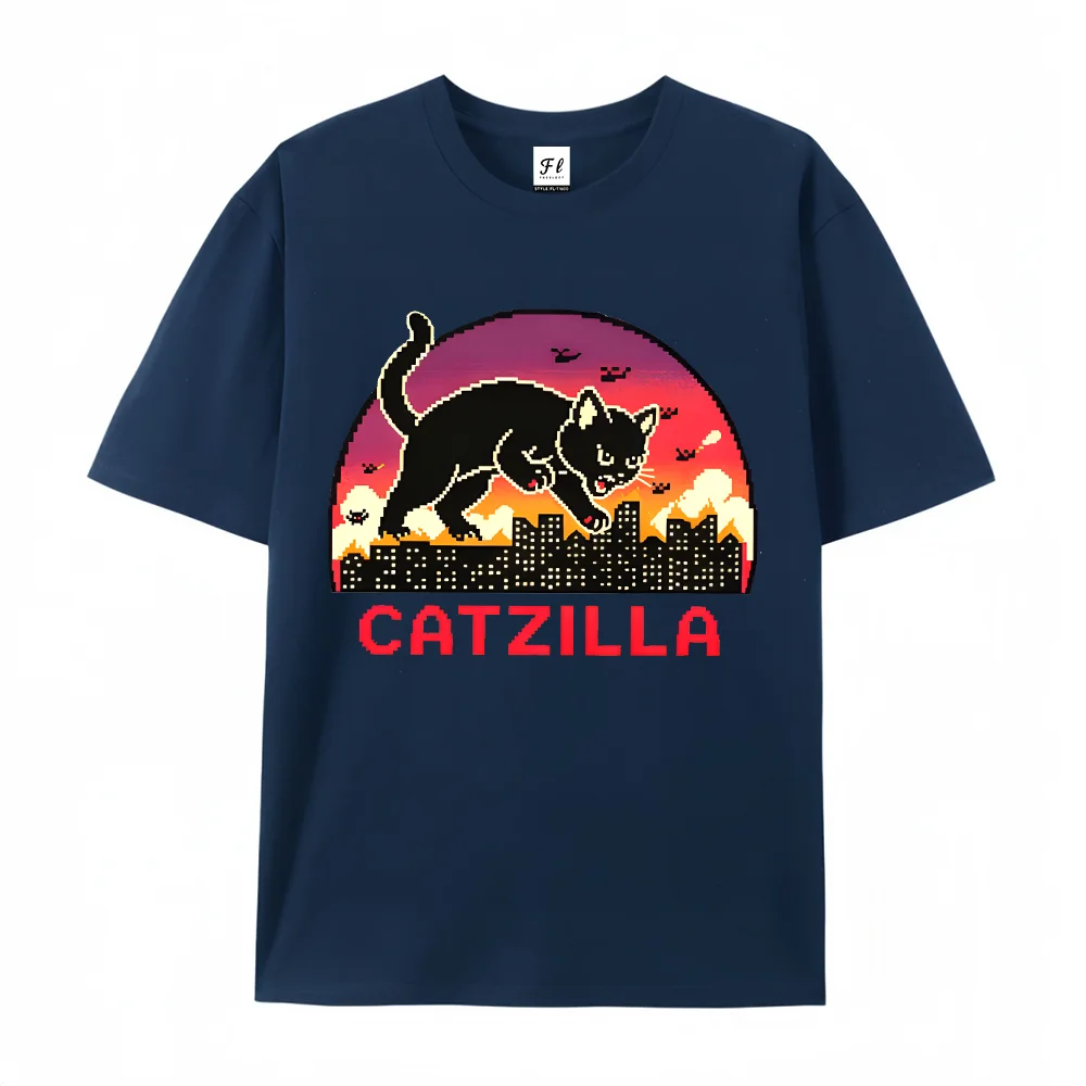 Fashion Hipster Funny Shirts for Men &  Women Casual Quirky Graphic Interesting Tees Streetwear Fashion Tops  with Cat Cartoon