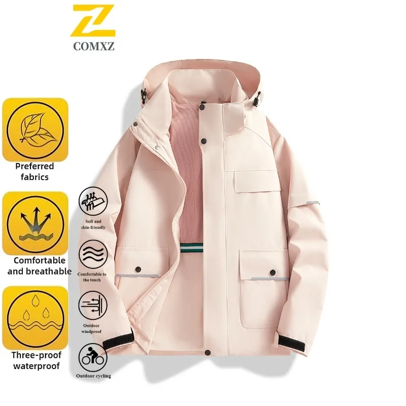 ربيع الخريف الجبل نمط سترة واقية مقاومة للماء زوجين حجم كبير معطف المشي لمسافات طويلة في الهواء الطلق تنفس خفيفة الوزن الرحلات #5