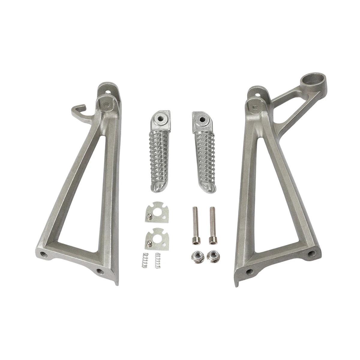 Motorcycle Accessories Rear Passenger Footrest Foot Pegs Silver Bracket Set For Yamaha YZF R6 2003 2004 2005 YZF R6S 2006-2009