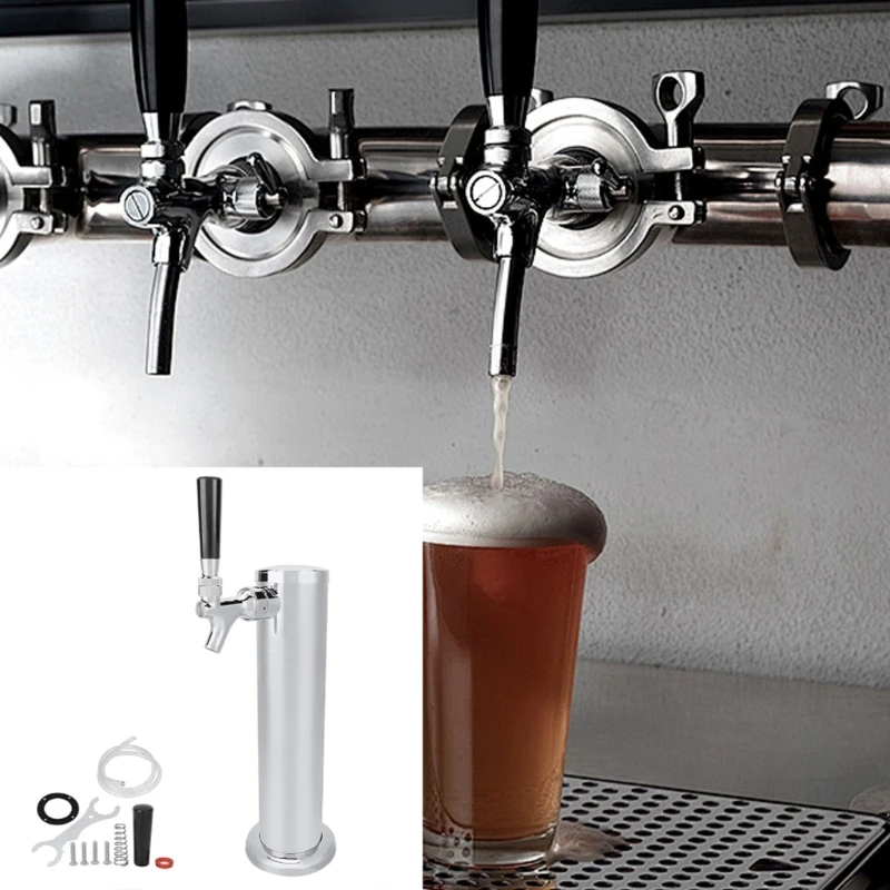 Commercial Grade Beer Tap Column, Preinstalled Hose Assembly for Carbonated Beverage Dispensing 87HA