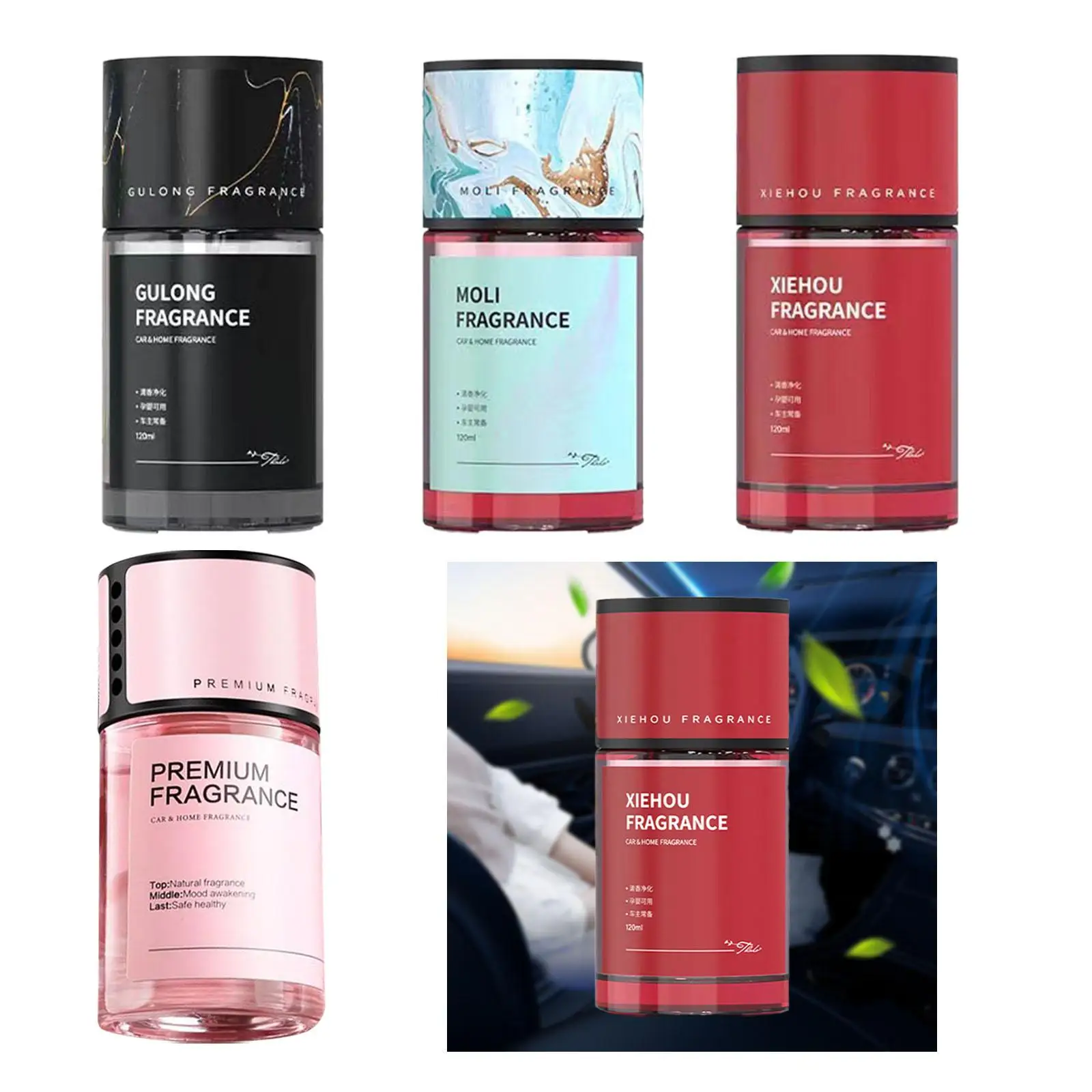 Car Fragrance Scent Diffuser Ornament Portable Easy Use Automotive Interior Air Freshener for Cars Hotel Office Yoga Travel