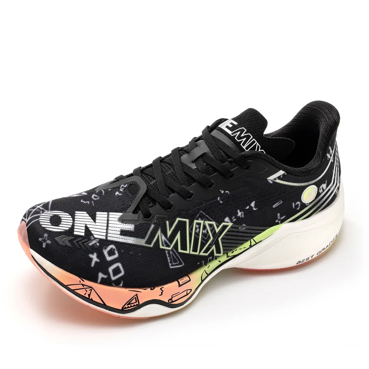 ONEMIX Genuine Nylon Carbon Board Men's Running Shoes Night Light Ultra Light Sports Shoes Outdoor Women's Marathon Sports Shoes