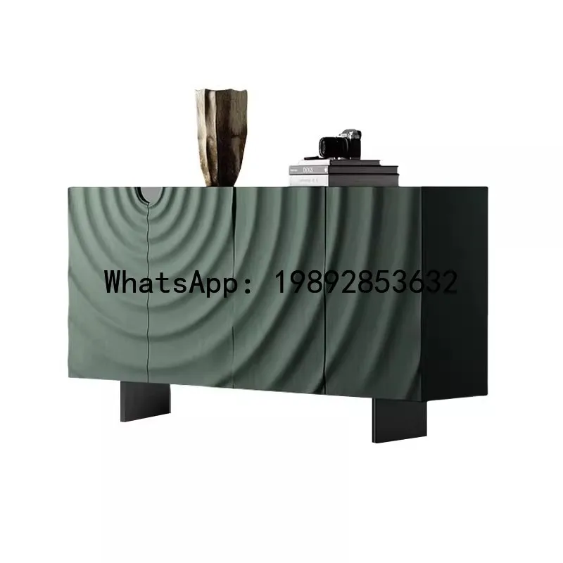 

G1 Light Luxury Italian Style High-End Entryway Cabinet Matching Ripple Series Rock Slab Sideboard