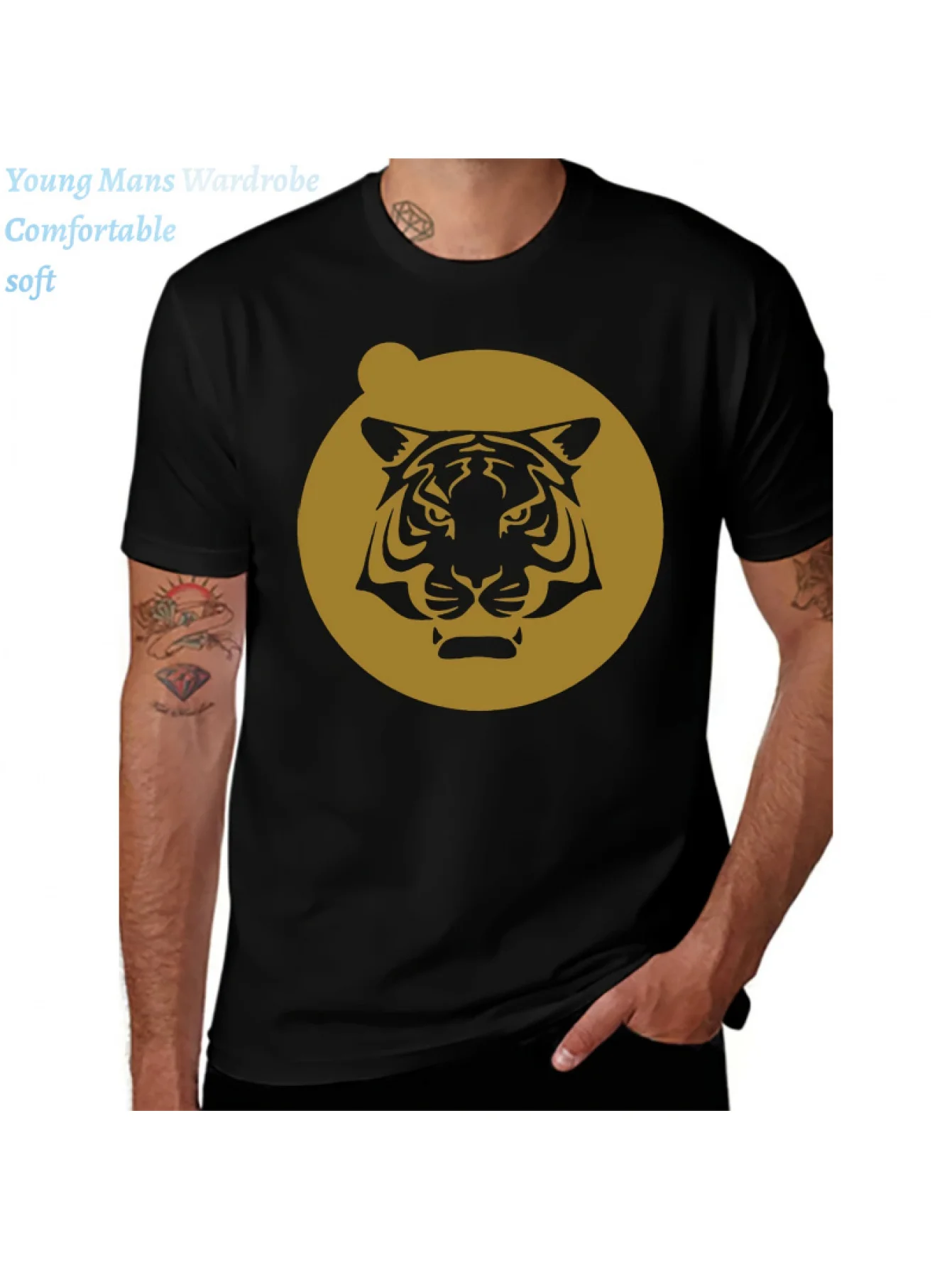 T-shirt rétro pour homme à motif tigre Fort Boyard - T-shirt polyvalent au design audacieux de tigre, inspiré des jeux télévisés français classiques