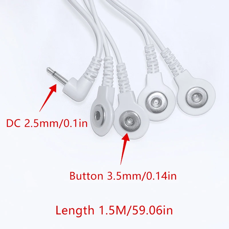 2/4 Way 2.5mm Plug Wires For Tens EMS Massager Electrical Nerve Muscle Stimulator Electrode Cable Line Wire For Electrode Pads