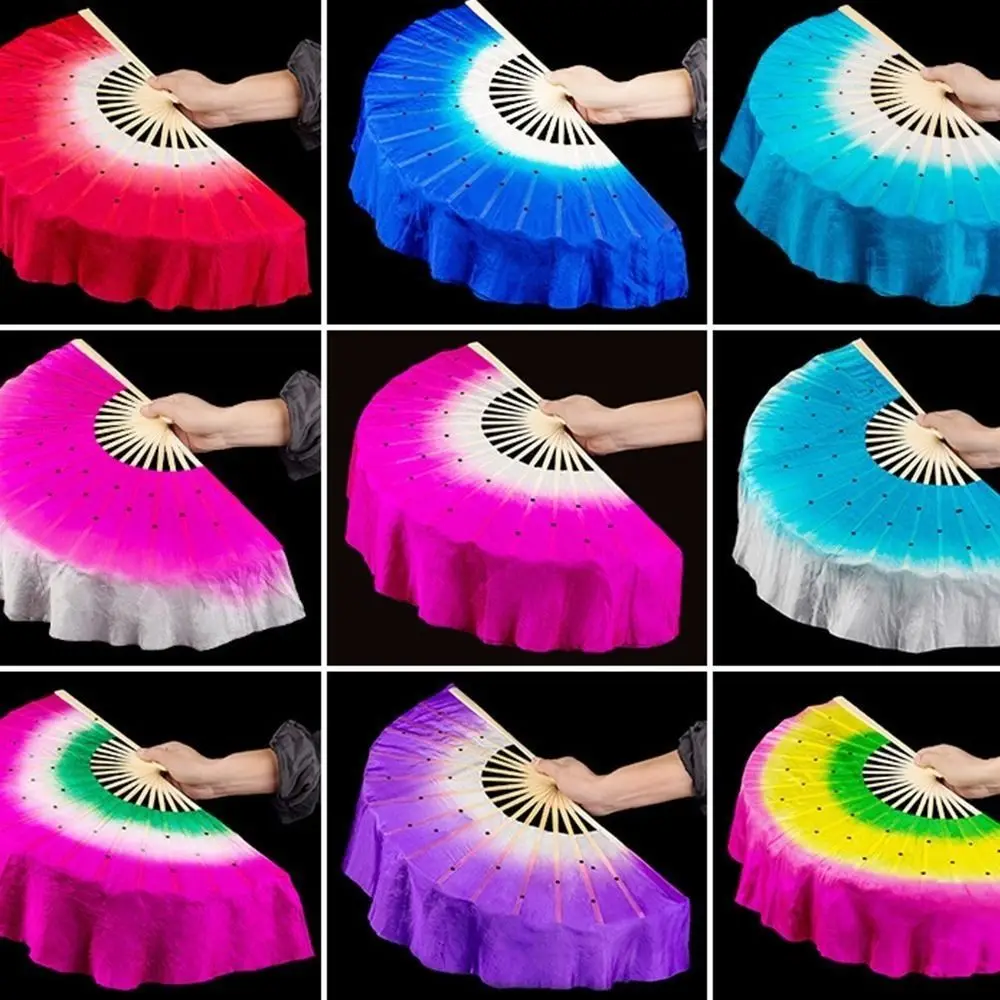 30/36 سنتيمتر الخيزران الصينية قصيرة الرقص الشرقي مروحة 10/15/40 سنتيمتر نصف دائرة الحرير 7 أنماط الخيزران المشجعين 4 ألوان اليد صبغ الكبار مروحة #5