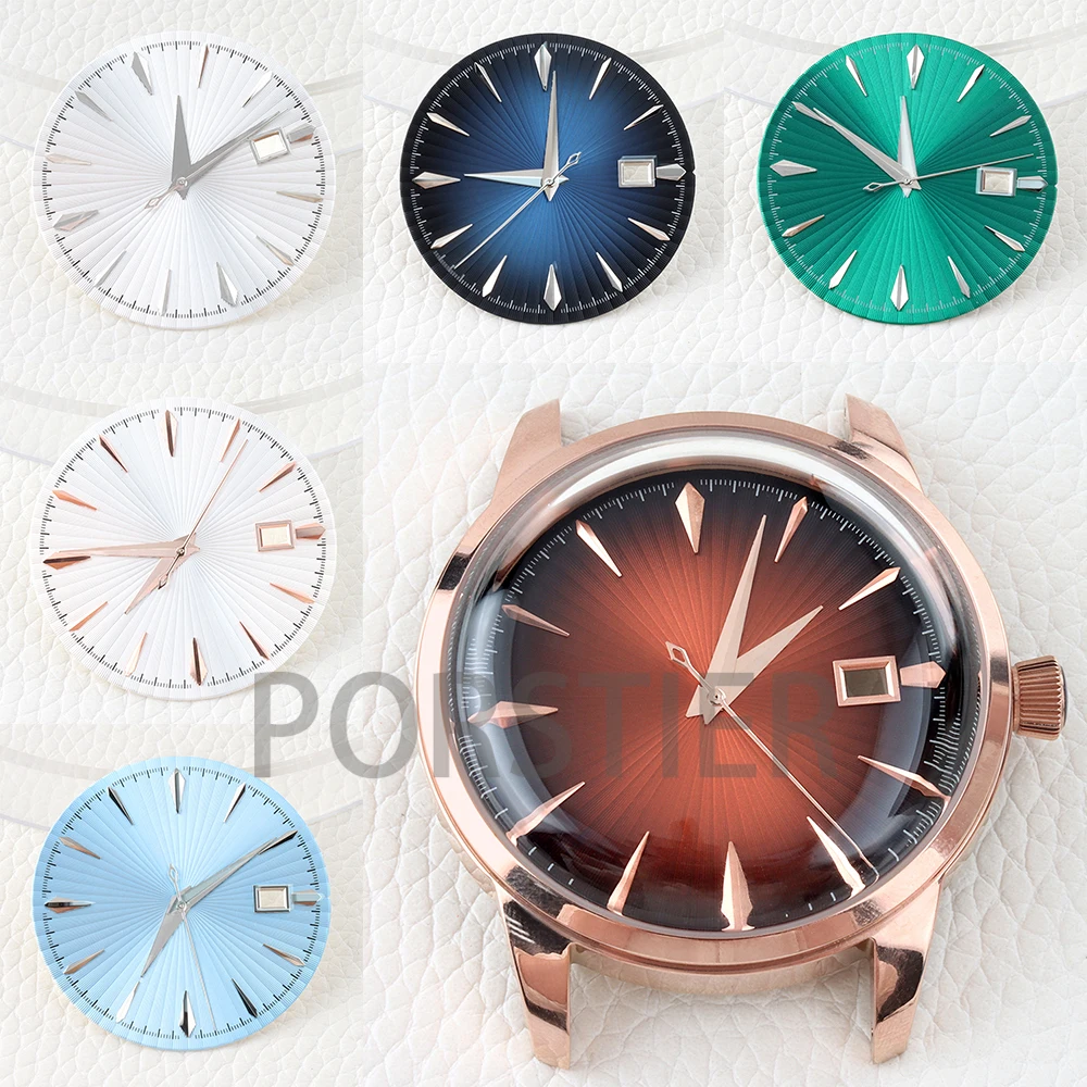 35mm Dial Face Hands 40mm Watch Case Arched Glass No Luminous for Cocktail Time Presage NH35/NH36 Movement Watch Repair Parts