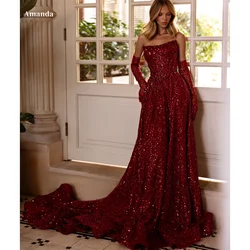 Amanda Strapless A-Line Draped robes de soirée Floor-Length Exquisite Evening Dresses Valentines Day Sleeveless Wedding Dress