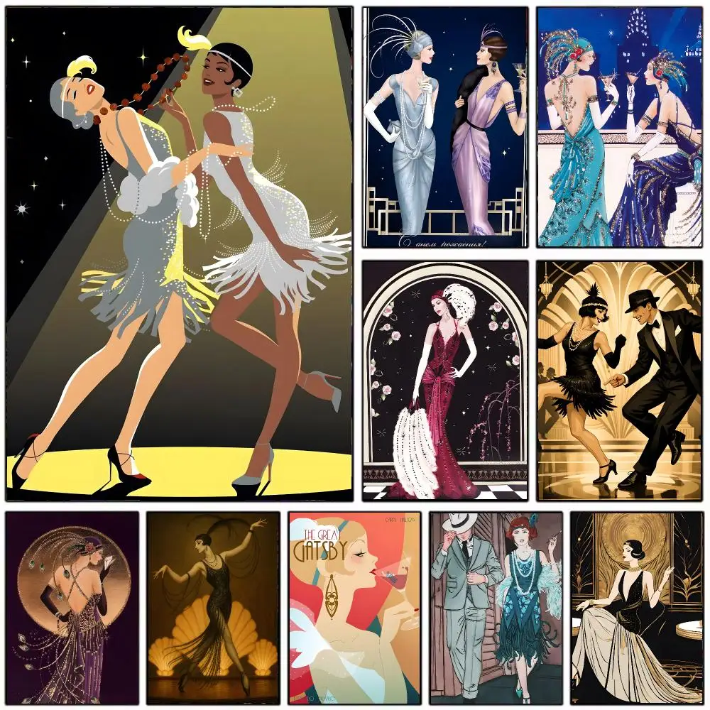 Vintage Theme T-The Flapper Poster Wall Art Print Decorative Mural Home Decor Gift Unframed
