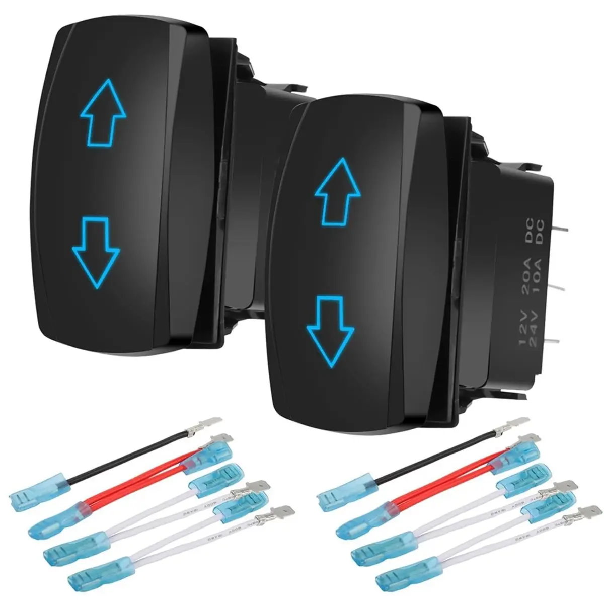 Compatible 2Pcs 7 Pin DPDT 20A Momentary Rocker Switch for Motor Polarity Reverse in RVs and Trailers