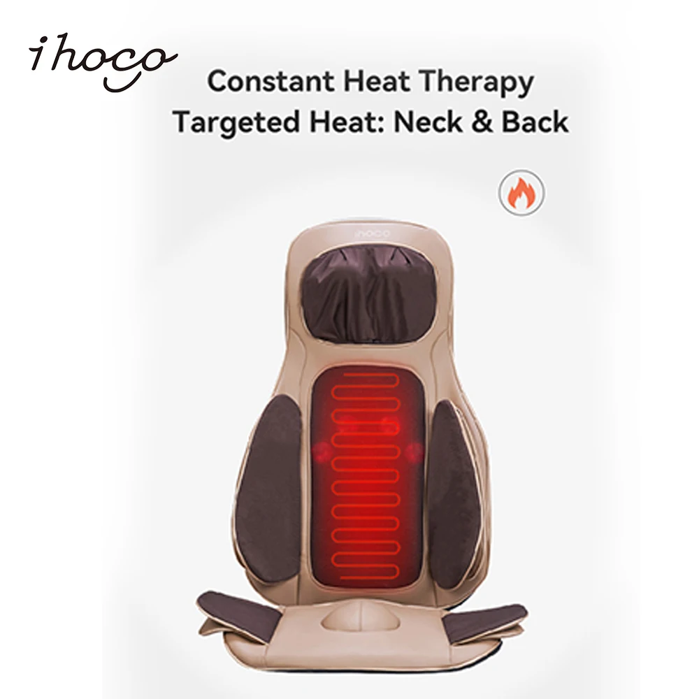 Car Seat Massage Pillow with Rolling Beads Heat Massage Chair for Home and Office Use