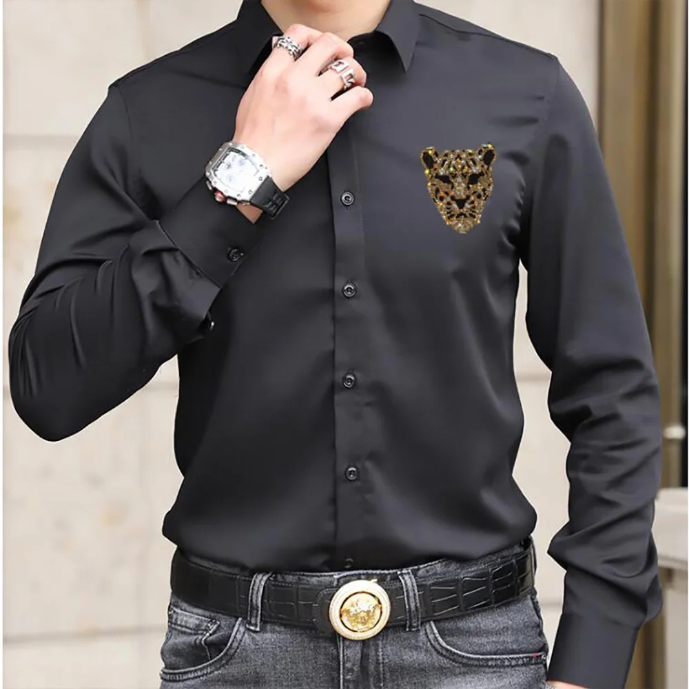 2023  Autumn Spring Hot drill Clothes Shirt Men\'S Long Sleeves OverSize Shirt For Man 107